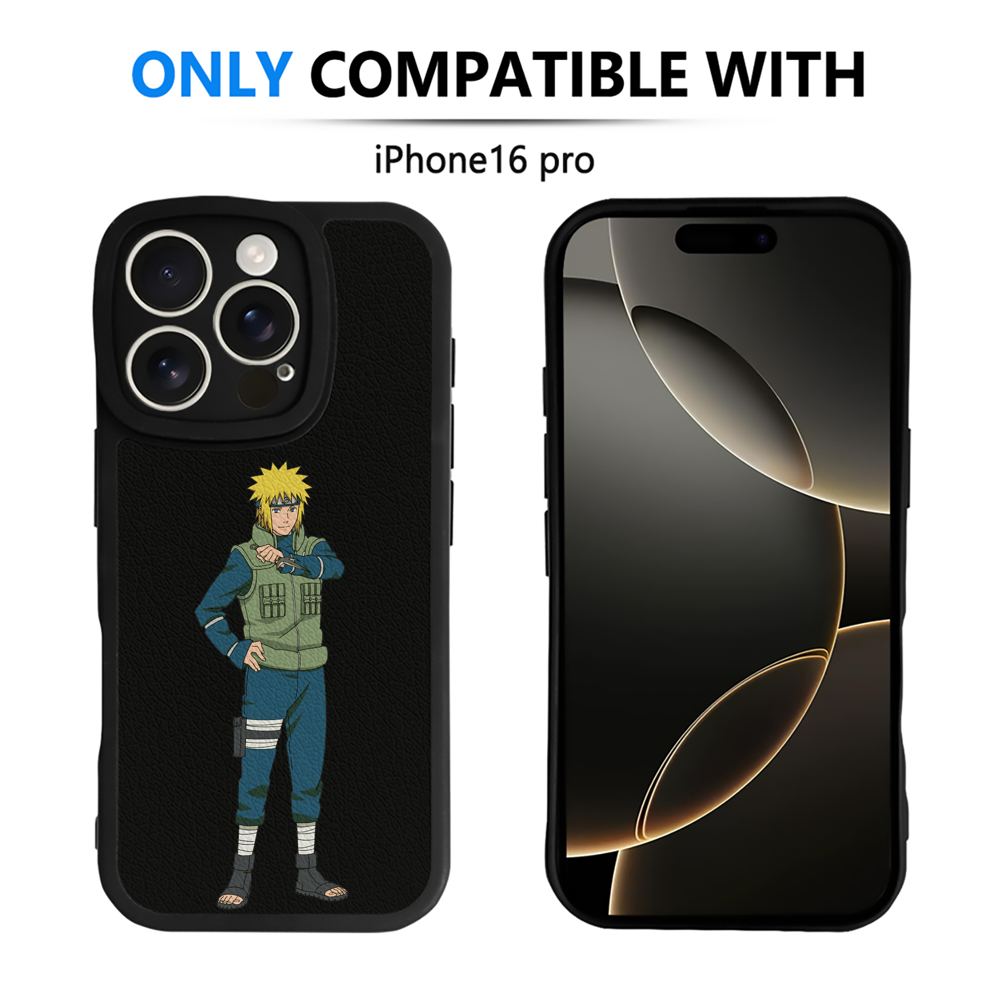 （画像用） NARUTO -ナルト- 波風 ミナト Namikaze Minato 【iPhone 16シリーズ対応】シリコンスマホケース（レザー調） 材質：シリコン